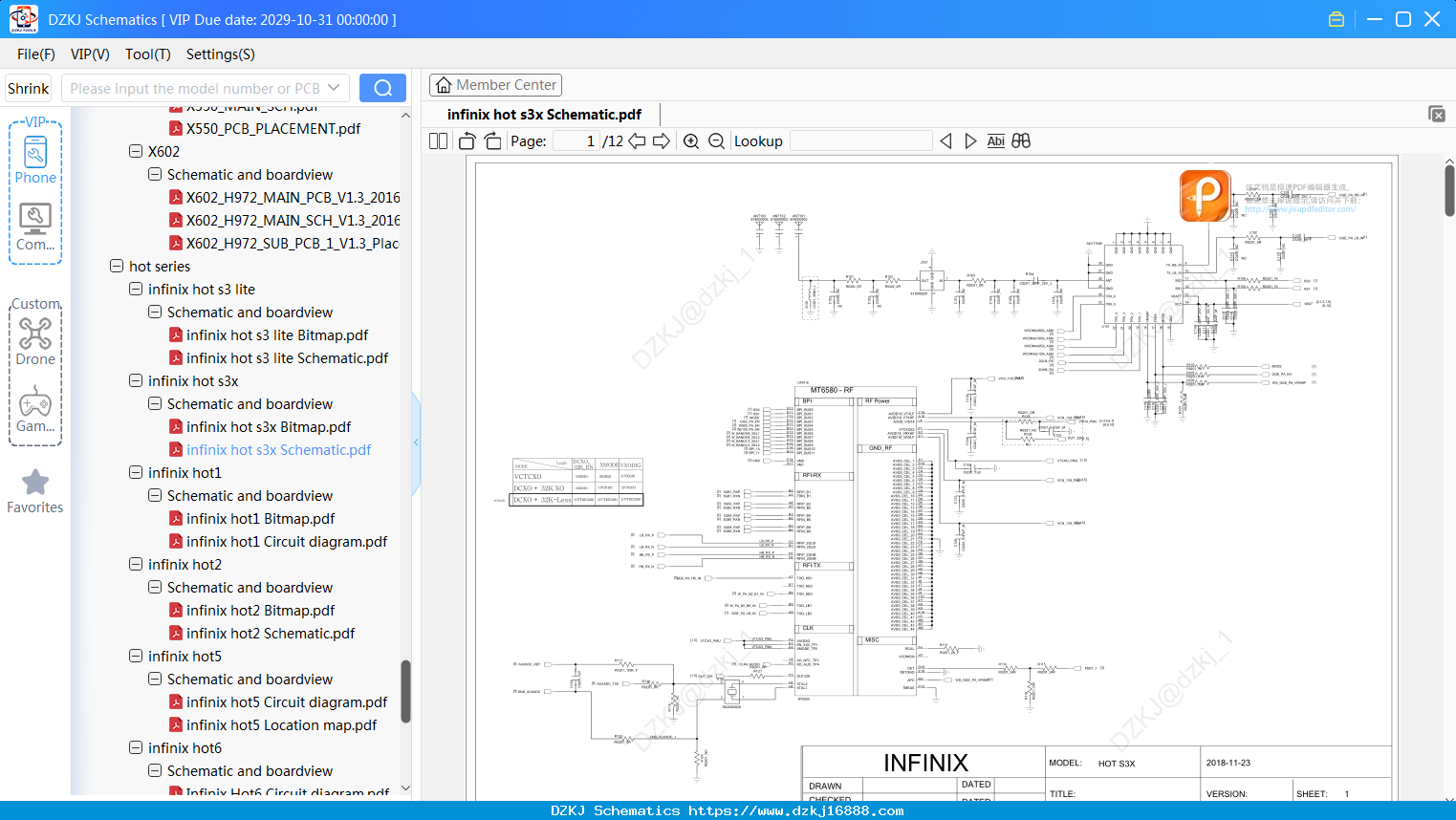 Infinix Hot S3x Schematic